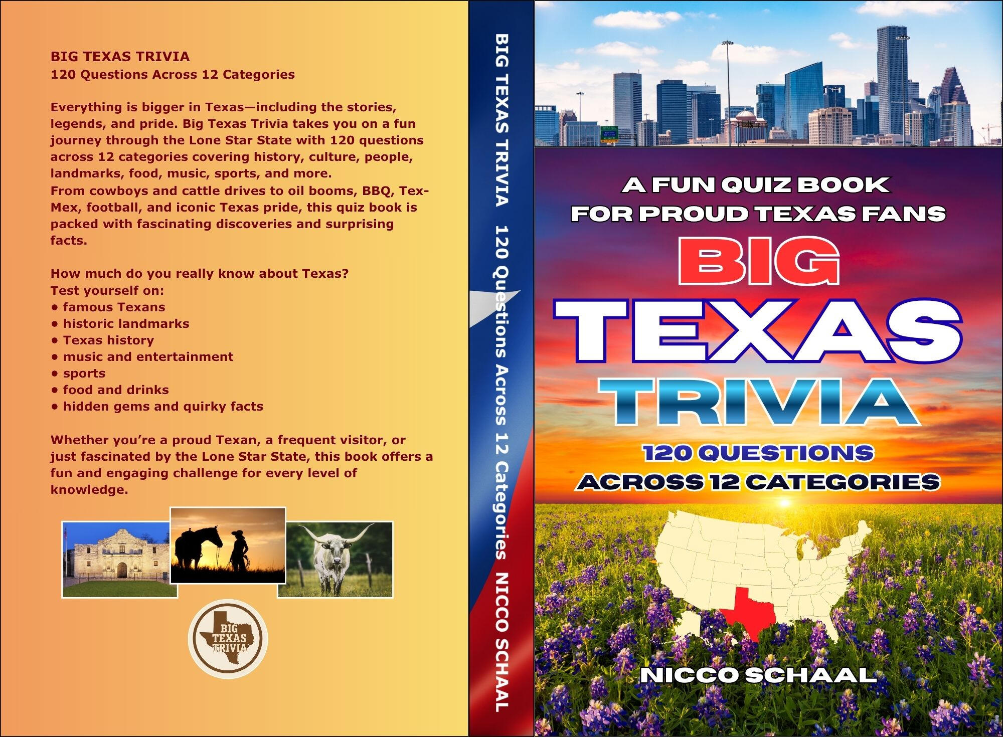 BIG TEXAS TRIVIA by Nicco Schaal Book cover for Big Texas Trivia by Nicco Schaal.